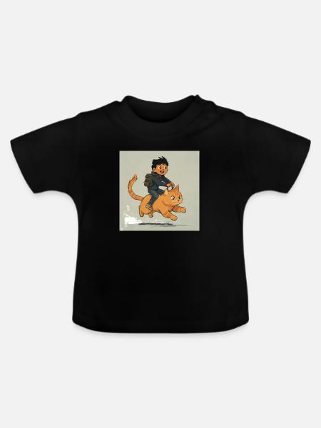 Reiten - Baby Bio-T-Shirt mit Rundhals - Schwarz