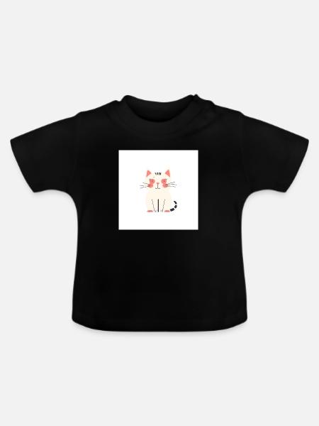 Süßes Kätzchen - Baby Bio-T-Shirt mit Rundhals - Schwarz