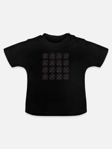 Lila muster - Baby Bio-T-Shirt mit Rundhals - Schwarz