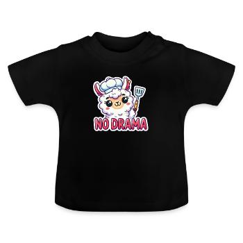 Pas de drame pour les chefs - T-shirt bio col rond Bébé - noir - Devant