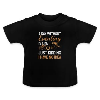Cavalier Une journée sans concours complet - T-shirt bio col rond Bébé - noir - Devant