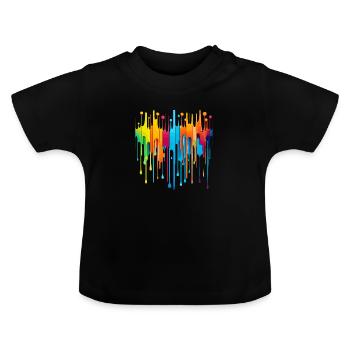 Regenbogen - Baby Bio-T-Shirt mit Rundhals - Schwarz - Vorne