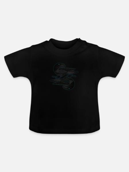 Hugin Munin - Baby Bio-T-Shirt mit Rundhals - Schwarz