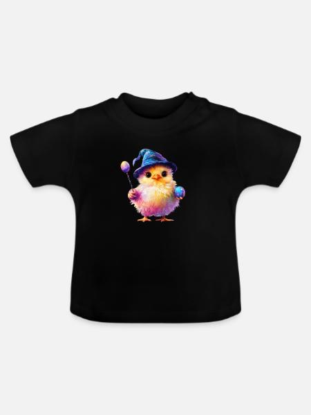Magisches Küken - Baby Bio-T-Shirt mit Rundhals - Schwarz