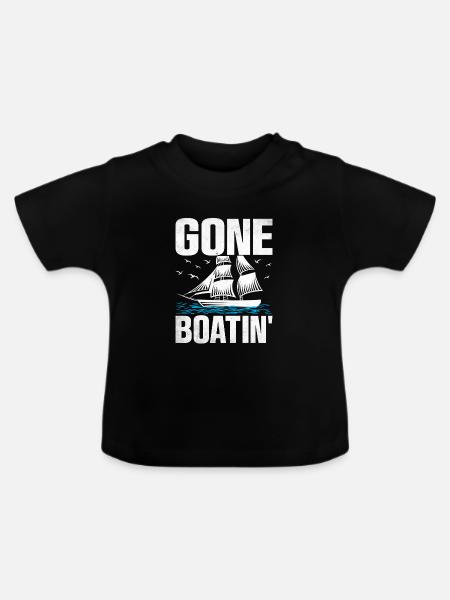 Gone Boatin' Paddelboot - Baby Bio-T-Shirt mit Rundhals - Schwarz