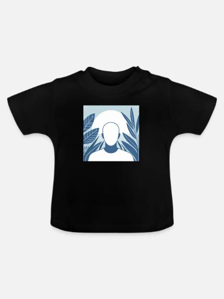 Minimalistische Illustration - Baby Bio-T-Shirt mit Rundhals - Schwarz