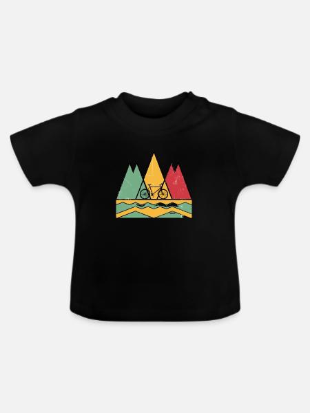 Radtouren - Baby Bio-T-Shirt mit Rundhals - Schwarz
