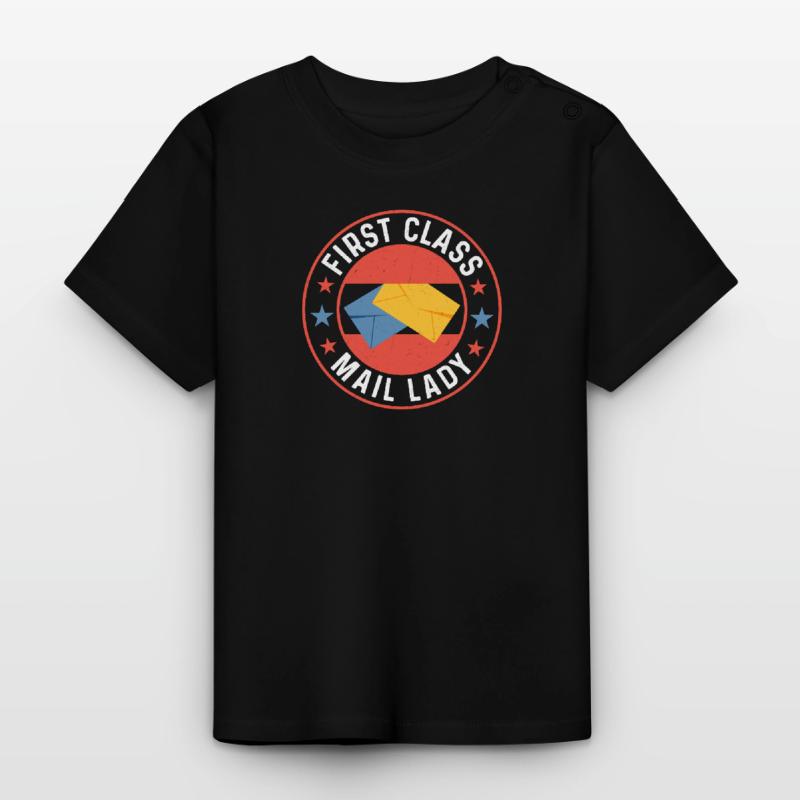 First Class Mail Lady Mail Postal Worker Baby Bio-T-Shirt mit Rundhals