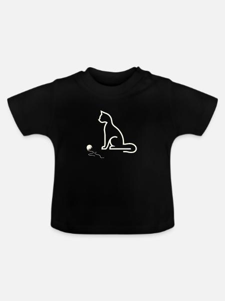 Katze Haustier Haustiere - Baby Bio-T-Shirt mit Rundhals - Schwarz