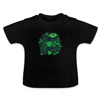 Amateur de fleurs Coloré Floral Design texte Art - T-shirt bio col rond Bébé - noir - Devant
