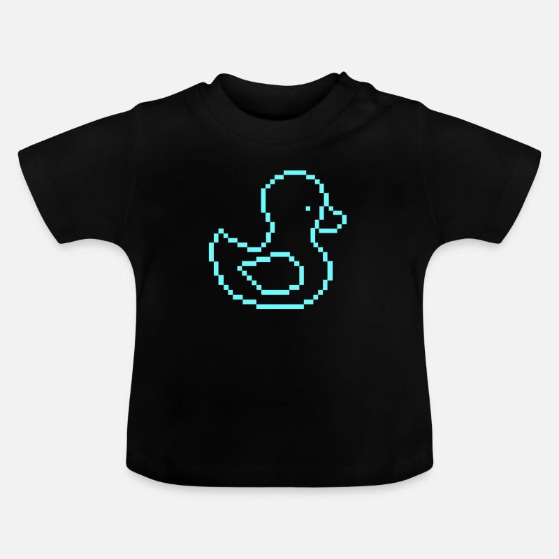 Canard de pixels 1 - T-shirt bio col rond Bébé - noir
