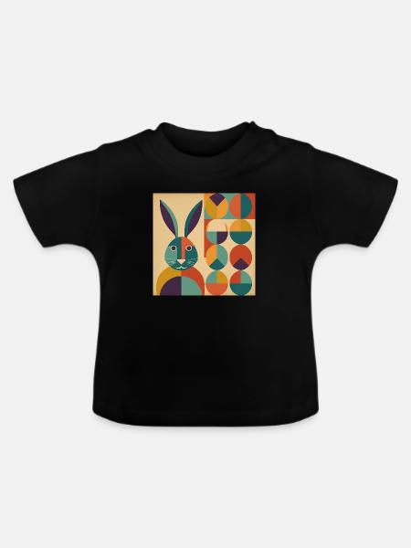 Osterhase No.08 - Baby Bio-T-Shirt mit Rundhals - Schwarz