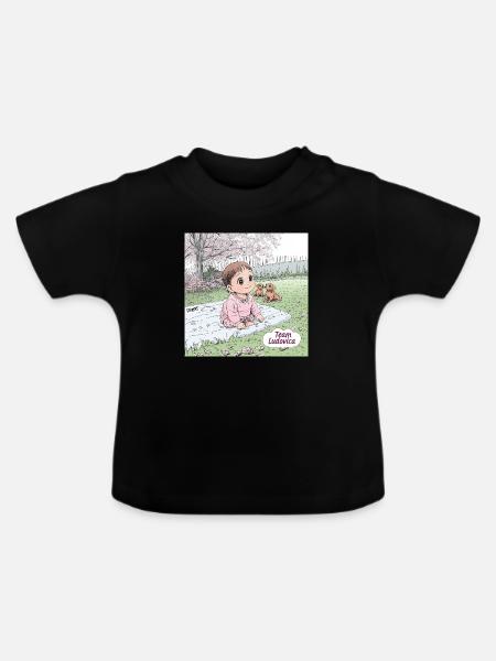 Frühling - Baby Bio-T-Shirt mit Rundhals - Schwarz