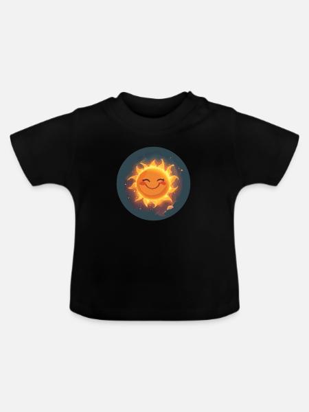 Sonnenstrahl Sonne - Baby Bio-T-Shirt mit Rundhals - Schwarz
