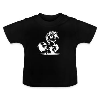 Heute Einhorn Modus an – Niedlichkeit aktiviert - Baby Bio-T-Shirt mit Rundhals - Schwarz - Vorne