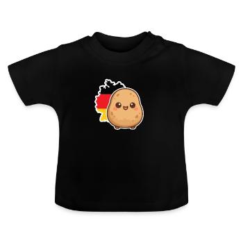 Deutsche Kartoffel - Baby Bio-T-Shirt mit Rundhals - Schwarz - Vorne