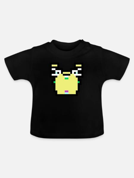 Pixel Krabbe - Baby Bio-T-Shirt mit Rundhals - Schwarz