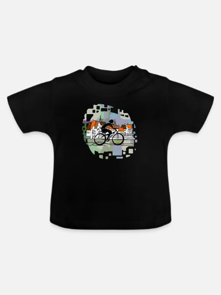 Radfahrer - Baby Bio-T-Shirt mit Rundhals - Schwarz