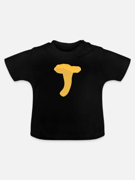Pfifferlinge - Baby Bio-T-Shirt mit Rundhals - Schwarz