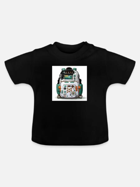 Die Geeks Tech Carry - Baby Bio-T-Shirt mit Rundhals - Schwarz