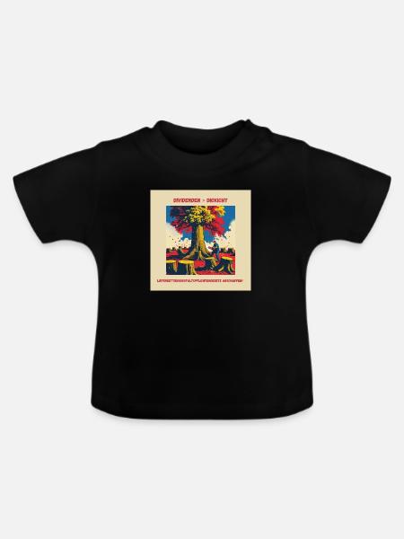 DIVIDENDEN STATT DICKICHT - Baby Bio-T-Shirt mit Rundhals - Schwarz