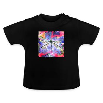 Libelle - Baby Bio-T-Shirt mit Rundhals - Schwarz - Vorne