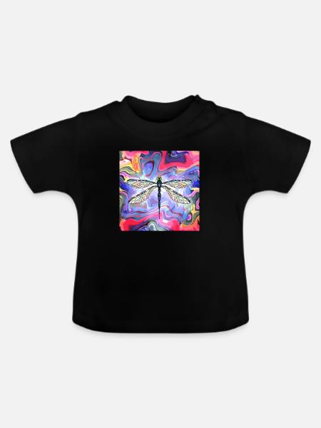 Libelle - Baby Bio-T-Shirt mit Rundhals - Schwarz