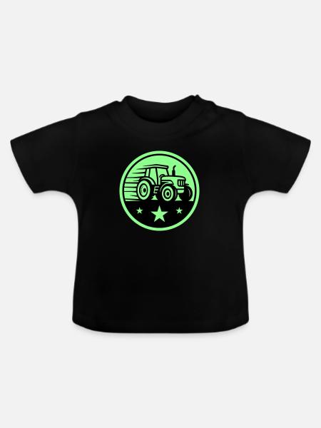 Traktor Farmer - Baby Bio-T-Shirt mit Rundhals - Schwarz