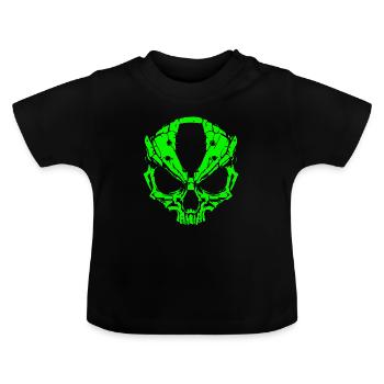 Alien Skull - Baby Organic T-Shirt with Round Neck - black - Front