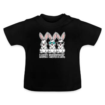 Rabbit Prototyping CAD Bunnies from the 3D Printer - Baby Organic T-Shirt with Round Neck - black - Front