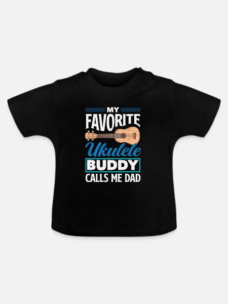 Lustiges Ukulele Designs Und Sprüche - Baby Bio-T-Shirt mit Rundhals - Schwarz