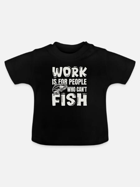 Angelhumor – Geschenk eines Fischerkollegen - Baby Bio-T-Shirt mit Rundhals - Schwarz