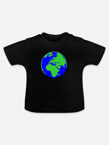 earth 2col - Baby Bio-T-Shirt mit Rundhals - Schwarz
