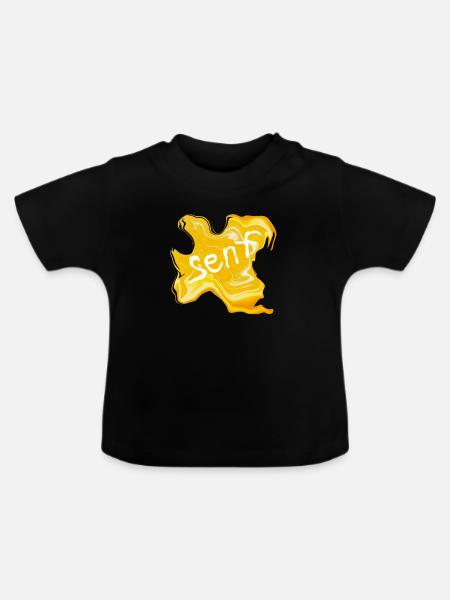 Senf-fleck - Baby Bio-T-Shirt mit Rundhals - Schwarz