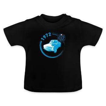 1972 - T-shirt bio col rond Bébé - noir - Devant