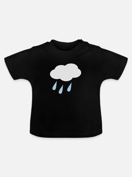 regen - Baby Bio-T-Shirt mit Rundhals - Schwarz