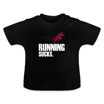 Courir Sucks - T-shirt bio col rond Bébé - noir - Devant