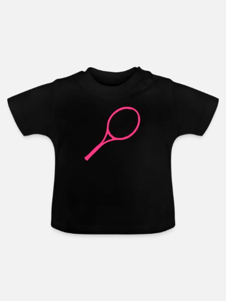 raquette_1 - Baby Bio-T-Shirt mit Rundhals - Schwarz