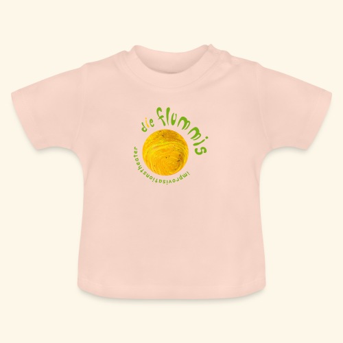 Flummi Logo rund gelb - Baby Bio-T-Shirt mit Rundhals