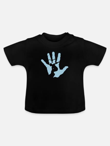 Hand Surfer Logo Surfer - Baby Bio-T-Shirt mit Rundhals - Schwarz