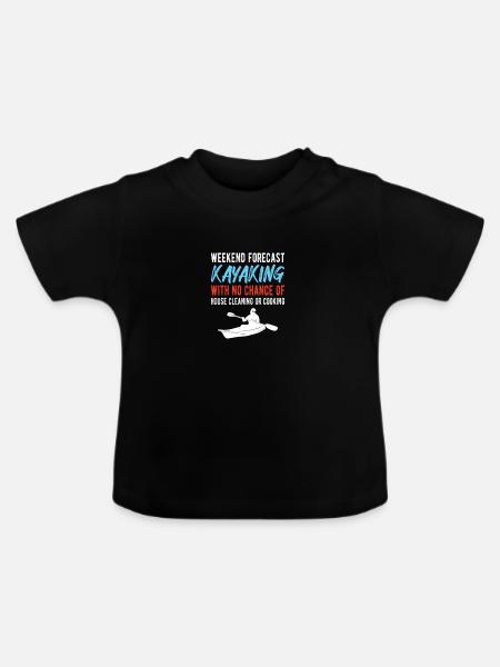 KAYAKING: Kayaking Forecast - Baby Bio-T-Shirt mit Rundhals - Schwarz