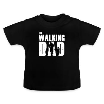 walking dad - Baby Organic T-Shirt with Round Neck - black - Front