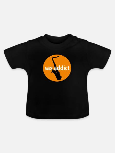 Sax süchtig - Baby Bio-T-Shirt mit Rundhals - Schwarz