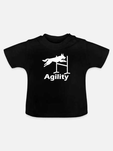 Hund Dog Agility - Baby Bio-T-Shirt mit Rundhals - Schwarz