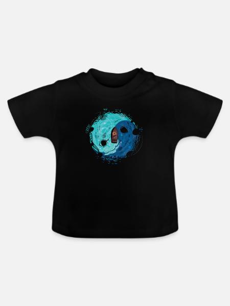 Harmony Wasser - Baby Bio-T-Shirt mit Rundhals - Schwarz