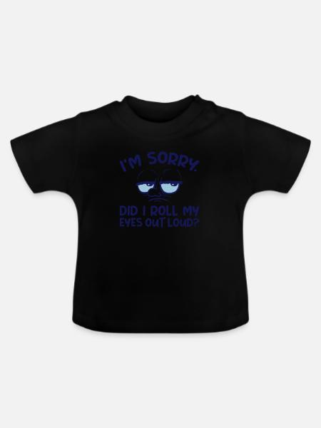 Roll My Eyes Out - Baby Bio-T-Shirt mit Rundhals - Schwarz