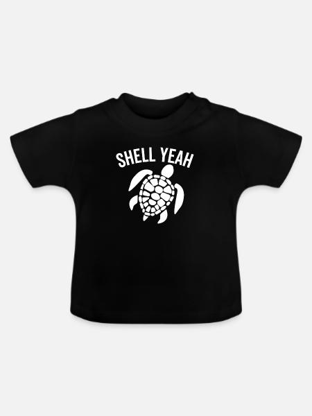 Schale ja - Baby Bio-T-Shirt mit Rundhals - Schwarz