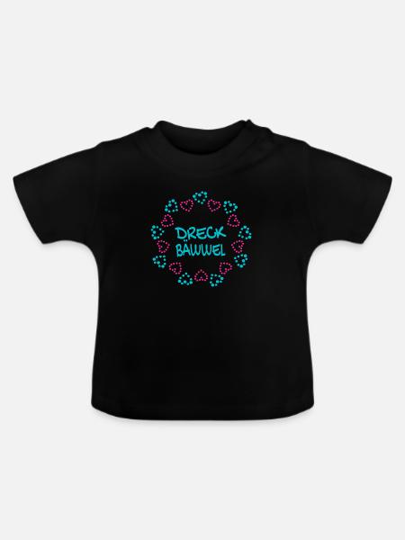 Dreckbäwwel - Baby Bio-T-Shirt mit Rundhals - Schwarz