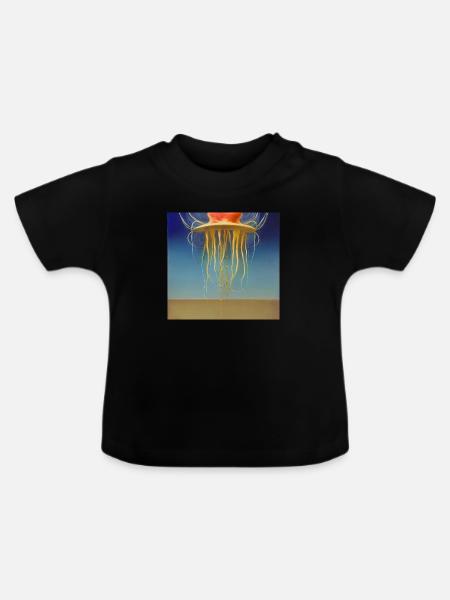 Oberflächenquallen - Baby Bio-T-Shirt mit Rundhals - Schwarz