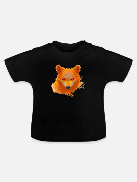 Wilde Kreativität Fuchs - Baby Bio-T-Shirt mit Rundhals - Schwarz